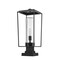 Z-Lite Sheridan 1 Light Outdoor Pier Mounted Fixture, Black And Seedy 594PHBS-SQPM-BK - alternate 3